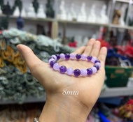 สร้อยแขนหินอเมทิส ขนาด 8มิล Deep & Lavender Amethyst