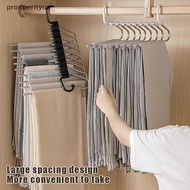 [Prs] Folding Magic Pants Hangers 5/9layers Stainless Steel Space Saving Clothes Rack Organizer For 