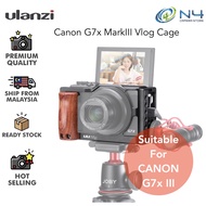 Uurig C-g7x Iii Vlog Camera Cage For Canon G7x Mark Iii Aluminum Alloy Cage With Wooden Handle