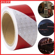 ZILUO Reflective Tape, 2 Inch X 32.8 Feet Red White Safety Reflective Stickers,  Twill Printing Self