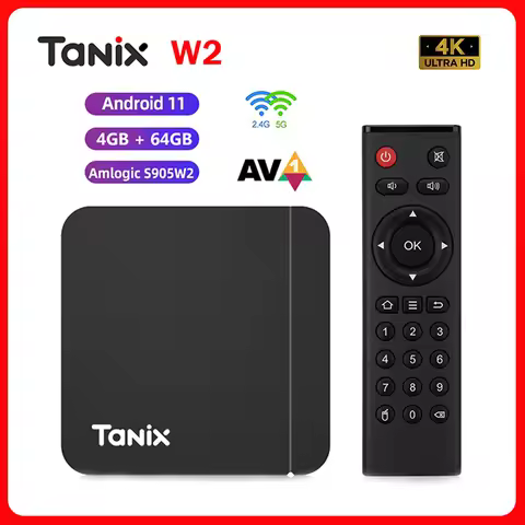 Tanix W2 Smart TV Box Android 11 Amlogic S905W2 4G 32G 64G AV1 BT TVBOX 2.4G&5G Dual Wifi 4K HD Set 