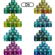 10PCS Polyhedral D6 Dice 6 Sided Dice Set for DND RPG Tabletop Game,Mixing Color D6 Games Dice
