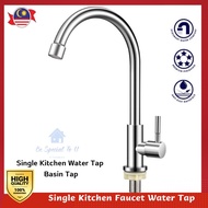 KITCHEN FAUCET STAINLESS STEEL SUS 304 PILLAR SINK TAP WALL TAPS KITCHEN FAUCET TAP WATER TAPS SILVE