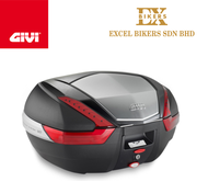 GIVI BOX V47N  (47 Ltr Top-Case Black With Anodized Aluminium Finishing And Red Reflectors)