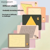 (duyongtear0) 1 Set Kids Toys Wooden Geometric Puzzles Challenge Impossible Brain Burning Dpression 