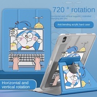 For iPad Air 4 360 Rotating Cartoon Keyboard Doraemon For iPad 2021 Pro 11 Protective Case iPad 9 8 7 gen5 gen6 Air5  Anti drop Trifold 2022 gen 10 Cartoon iPad Case