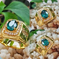 CINCIN BATU PERMATA GREEN AQUAMARINE • ELEGANT