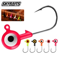 SKYBAITS, 5Pieces 0.9g/1.75g/3.5g/5g Jig Head With Sharp Barbed Hook Suit For Soft Worm Bait