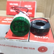 Đèn báo vol ampe TRÒN AD16 phi 22 từ 0A đến 100A 50V đến 500V AC đèn báo pha