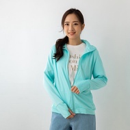 UPF50+吸濕排汗女防曬外套_立領湖綠