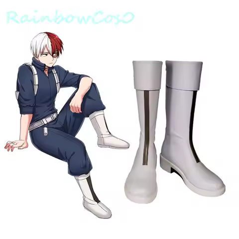 RainbowCos0 Free Ship Cosplay Shoes Todoroki Shoto Boots Props Game Anime Halloween