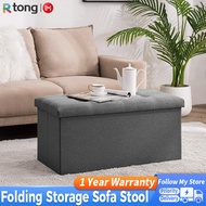 Rtong Storage Organizer Box Ottoman Storage Stool Waterproof Cotton Hemp Sofa Foldable Storage Box Large Sofa Chair Bench Seat Foot Stool Wardrobe Organisers