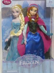 Disney迪士尼冰雪奇緣同盒子愛紗安娜經典芭比娃娃一組12吋Frozen Elsa and Anna Dolls