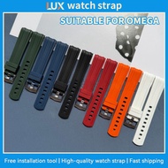 [FKM] Apply To OMEGA FKM Fluororubber Watch Strap For Seamaster 300, 20mm Waterproof Sports Comfort 