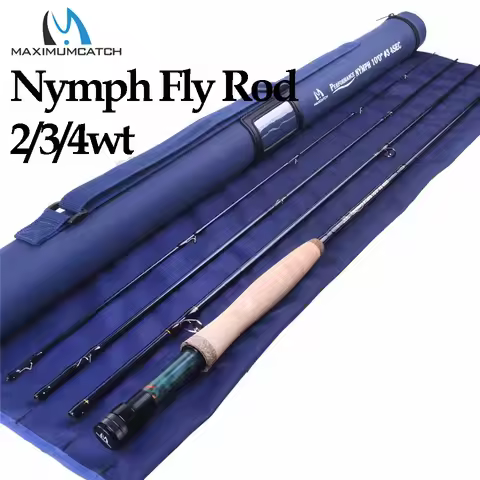 Maximumcatch 2/3/4WT Nymph Fly Fishing Rod IM10/36T Graphite Carbon Fiber 10/11FT Moderate Fast Acti