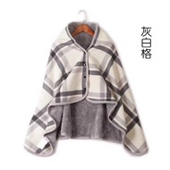 Flannel Blanket Snap Button Blanket Office Shawl Blanket Blanket Plaid Shawl Thickened Cloak