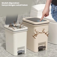 Inaso Tempat Sampah Injak 8L Tong Sampah Plastik Tertutup Trash Bin Kotak Sampah Dapur Kamar Mandi R