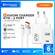 Xiaomi Charger 67W Max Fast Charging 2 Port USB + Type-C GaN Original 100%