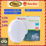 Genuine) Round Led ceiling light 12W-18W-24W Rang Dong - Edgeless - Size: 170-220-300mm LN12N