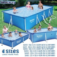 Kolam mandi besar Kolam kecil Kolam mandi budak ✧BESTWAY 6 Sizes Steel Pro Frame Pool Set Family Lar