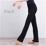 [HZA] 148-160cm Loose Sport Nurse Bootcut Flare Jersey Pants Leisure Women's High Waist Stretch  Boo