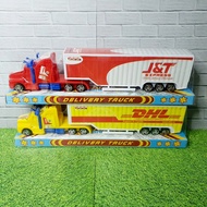 Mainan Truk Kontainer Ekspedisi - Miniatur Mobil Box J&T DHL Anak
