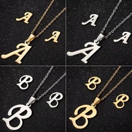 SET PERHIASAN HURUF NAMA100% TITANIUM STAINLESS STEEL ANTING KALUNG 03