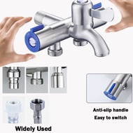 Stainless Steel Three Way Tap Bathroom Sink Faucet Washing Machine 3 Way Angle Valve Multifunctional