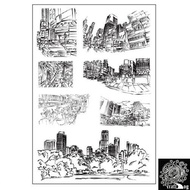 MB20 The Hustle and Bustle of The Big City Clear Transparent Rubber Stamp