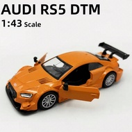Xe mô hình đúc hợp kim AUDI RS5 DTM Racing tỷ lệ 1:43, màu cam với cánh gió đen và thiết kế hình trò