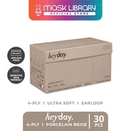 [MASK LIBRARY] HEYDAY Premium 4-Ply Surgical Face Mask - Porcelain Beige (30pcs)