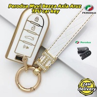 🔥Ready Stock🔥-Perodua MYVI Car Key Cover Leather PU Cover Leather Keyless Key Cover for MYVI BEZZA A