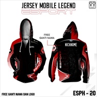 Jersey hoodie zipper esport mobile legend long sleeve gamres shirt