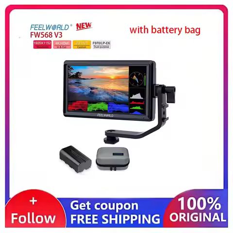 FEELWORLD FW568 V3 5.5 Inch Portable Camera DSLR Field Waveform Monitor 4K HDMI-compatible In Out Ti
