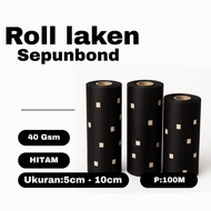 Spunbond Fabric Roll Cut 100m – Size 5cm to 10cm/ – Black Laken 40 GSM-BR