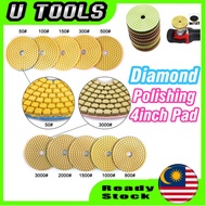 4" Dry Diamond Polishing Pads, Polishing Discs for Stone, Granite, Marble, Quartz, Tile, Concrete, C