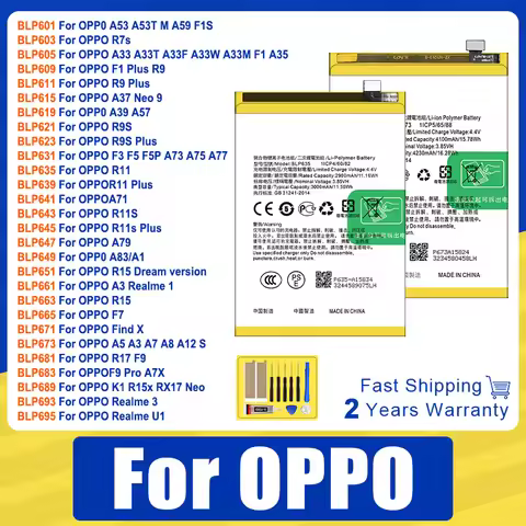 XDOU Battery For OPPO A57 R7 A33 F1 R9 A37 A39 F3 F5 A73 R11 A71 R11 A79 A83 R15 A3 F7 Find X A5 F9 