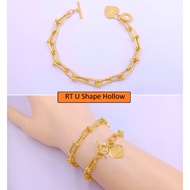 RANTAI TANGAN HARDWARE PIN HOLLOW EMAS 916 ORIGINAL EMAS 916 MURAH EMAS 916 BAJET GELANG 916 BRACELE