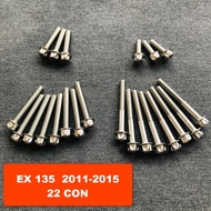 [DECORATION] Salaya-style stainless steel engine block screw set for EXCITER 135 vehicles from 2011 