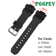 [PGGPEY] Black Silicone Wristband for Casio G-SHOCK GW-7900B G-7900SL GR-7900NV PU Watchband for G79