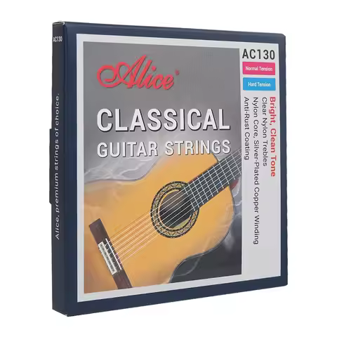 Alice AC130 Classical Guitar Strings Set Clear Nylon Plain String Silver Plated Copper Alloy Winding