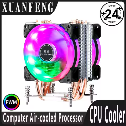 XUANFENG PC Air-Cooled Processor x79 x99 Cooler CPU Fan 4pin/PWM 2/4/6 Heat Pipe Compatible LGA775 1