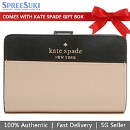 Kate Spade Wallet Staci Colorblock Medium Compact Bifold Wallet Warm Beige # WLR00124D2
