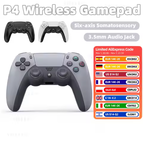 P4 Wireless Gamepad for PS4 Bluetooth-compatible Game Controller for PS4 Slim/PS4 Pro/Win 10 PC Stea