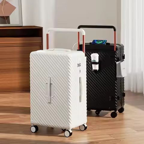 20-30 inch Max Luggage Wide Handle Double-Layer Explosion-Proof Zipper Suitcase Large Capacity Passw