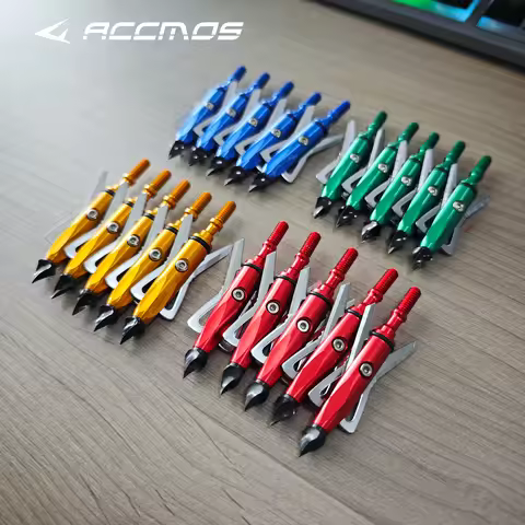 6pcs 100 Grain Arrow Point Tips Hunting Broadhead Target Archery Tips with 2/3 Blades Shooting Acces