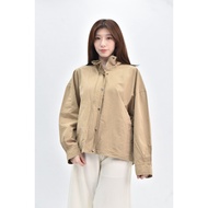 (((F) l a bstudio Windbreaker Long Sleeve Khaki Brown Jacket Second-Hand Clothes