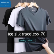 t shirt baju lelaki tshirt lelaki T-shirt lengan pendek Paul Monsti lelaki V-neck lelaki musim panas