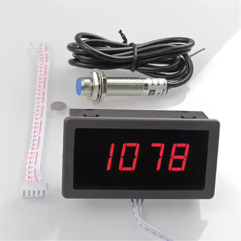 High Precision Digital Frequency Tachometer 0.56" 4 LED DC 8-15V Car Motor Speed Meter RPM velocity 