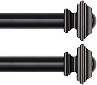 KAMANINA 2 Pack Curtain Rod 48 to 84 Inches (2.6-7.1ft), 1 Inch Curtain Rods for Windows, Single Dra